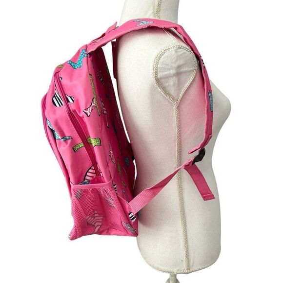 NWT Pink Bird Print Nylon Backpack - Picture 5 of 7